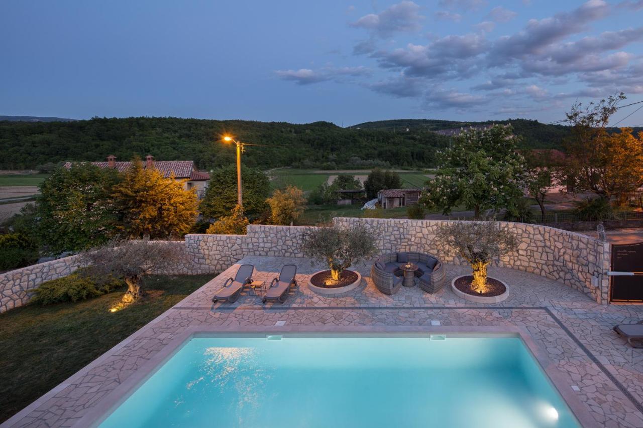Villa Vesna With Sauna, Hot Tub Potpićan Dış mekan fotoğraf